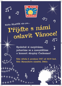 Na Masarykově n&aacute;měst&iacute; bude 6.12. slavit V&aacute;noce r&aacute;dio Blan&iacute;k!