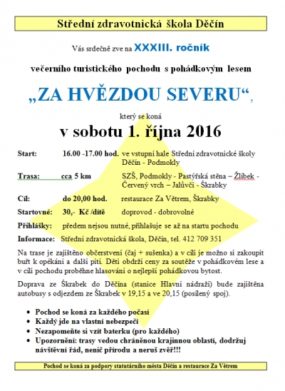 Večern&iacute; turistick&yacute; pochod poh&aacute;dkov&yacute;m lesem